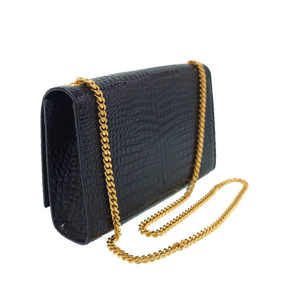 Saint Laurent Classic Kate Satchel Chain Shoulder Bag Black - Picture 2 of 9